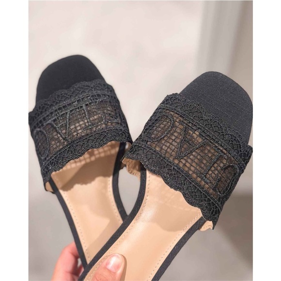 Josephina Lace Flat Sandals - Wild Fable Black Slip On, Memory Foam, Open Toe - Picture 7 of 9